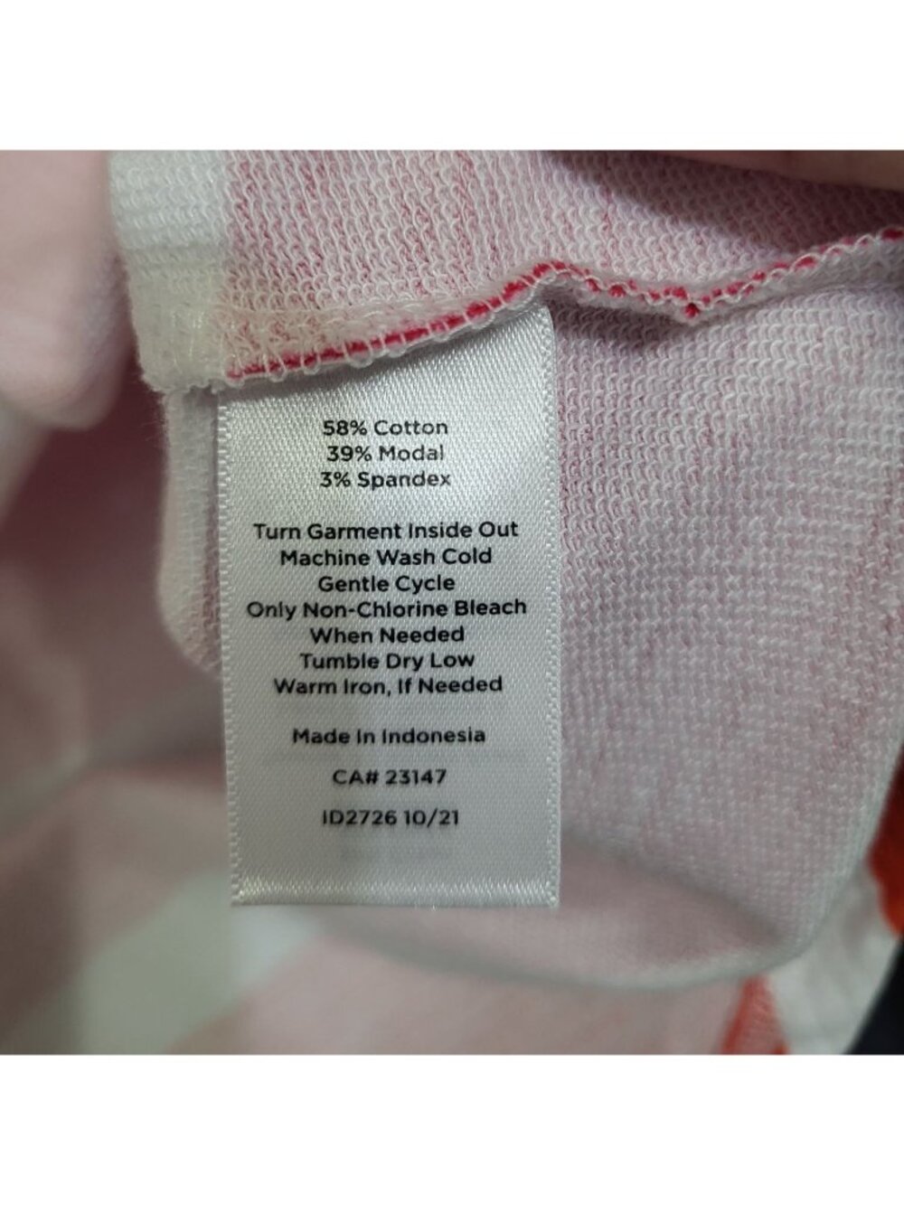 Talbots Women's XL UPF 50 Cozy Crush Pullover Zippy Stripe Pink Orange Beachy - Picture 6 of 6